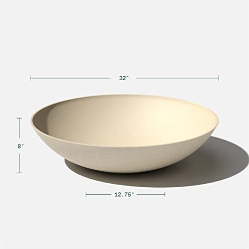 Veradek Mason Series Lane Bowl - Large Outdoor Bowl Planter - color: Sand, size: 8"H x 32"DIA 2PK