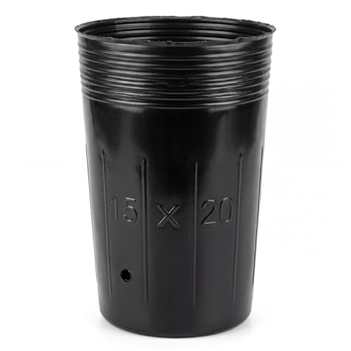 100 Pack Tall Tree Pot 5.9'' x 7.8'', Black Plastic Deep Nursery Pots, Soft Deep Seedling Pots for Seed Starting, Plant Starter Cups with Drainage Holes for Flowers, Cuttings & Transplanting - size: 5.9'' X 7.8''