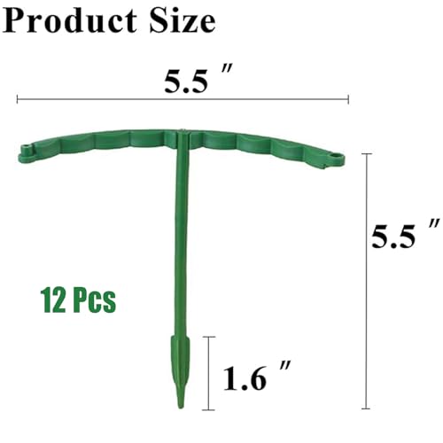 T TOVIA Small Plant Stakes, 12pcs Plant Support Stakes Small Tomato Cage - size: 5.5" X 5.5"