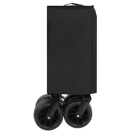 GDFStudio Foldable Wagon Cart with Extended Tailgate, Extra Long Extender Cart, Utility Cart for Camping Beach Sports Garden, All-Terrain Beach Wheels, 480 lbs Capacity, Black+Gray - color: Black+gray With Tailgate