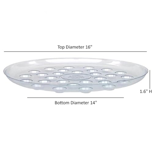 CWP DS-1600 Heavy Gauge Footed Carpet Saver Saucer, 16-Inch Diameter, Clear , White