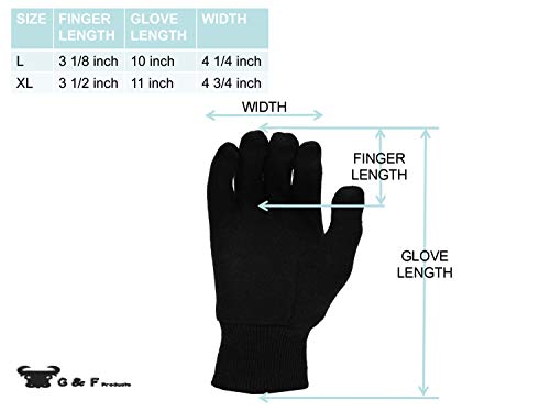 G & F Products Heavy Duty Cotton Jersey Work Gloves, Knit Wrist, Clute Cut, Durable, Comfortable, Multipurpose for Cleaning, Material Handling, Landscaping, Shoveling and All-Day Use, X-Large, 12 Pair - size: X-Large (Pack of 12)