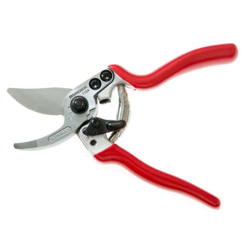 BERGER Pruning Shears for Small Hands – Professional Compact Garden Pruners with 15° Angled Cutting Head, Forged Aluminum Handles, Replaceable Blade & Counter-Blade – 1104 - size: 18.5x6x2.5 cm