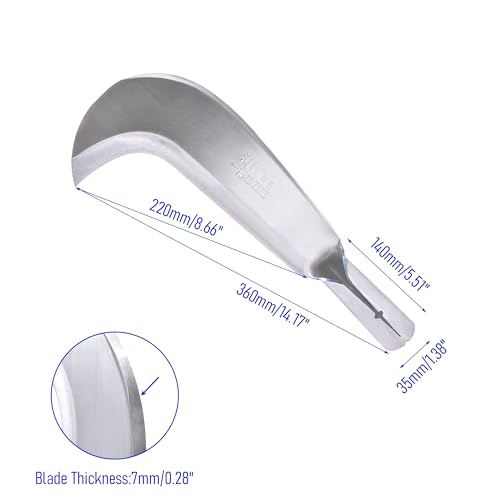 360mm Stainless Steel Scimitar Billhook Brush Clearing Sickle - size: 1pce 13.39in/340mm Stainless steel Scimitar