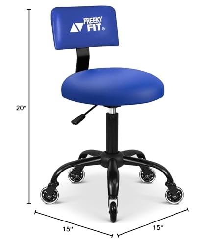 Rolling Shop Stool with Wheels,Mechanic Garage Short Stool Chair with Adjustable Height 15.55"-18.3",Heavy Duty Swivel Roller Seat for Garage,Salon and Tattoo Beauty, Blue - color: Adjustable Blue