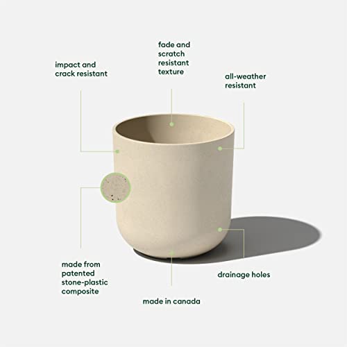 Veradek Mason Series Lima Planter - Large Round Outdoor Planter - color: Sand, size: 10 inches - 2 Pack