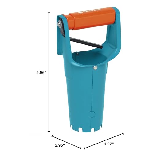 Gardena Bulb Planter - Ideal Accessory for Laying Bulbs with Automatic Release Mechanism and Depth Scale, Made Steel with Duroplast Coating (3412-20)