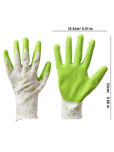 1Pair Nylon Gardening Latex Gloves, Suitable for Women Garden Planting, Digging and Weeding, Multi-purpose Gloves - color: Green