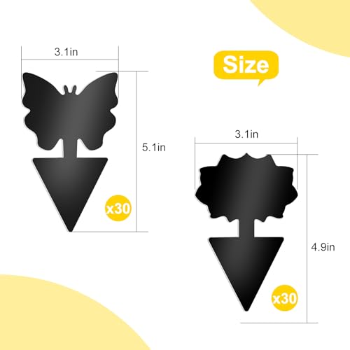 Fruit Fly Traps, 60 Pack Black Sticky Traps, Fungus Gnat Traps, Plant Fly Stickers for Indoor and Outdoor Use Protect The Plant - color: Black, size: 60 Pack