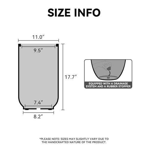 Kante White Concrete Planter 17.7" Tall All-Weather Round Small Pot - color: White, size: 11"Dia x 17.7" H