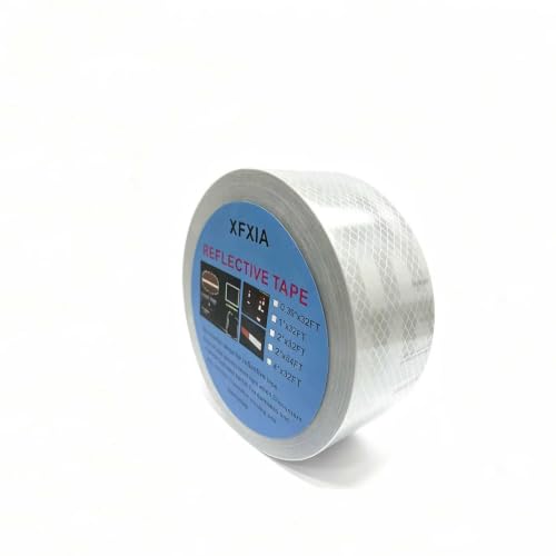 Reflective Tape, Waterproof Self Adhesive Dot Safety Reflector - color: White, size: 2 Inch x 65 Feet