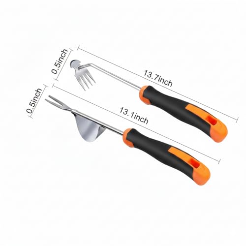 Weed Puller Tool, Portable Rubber-Handled Garden Tools, Four-Tined Weeding Tool, Uprooting Weeding Tools, Crevice Weeder, Yard Weed Tools and Weed Removal Tool (style2) - style: style2