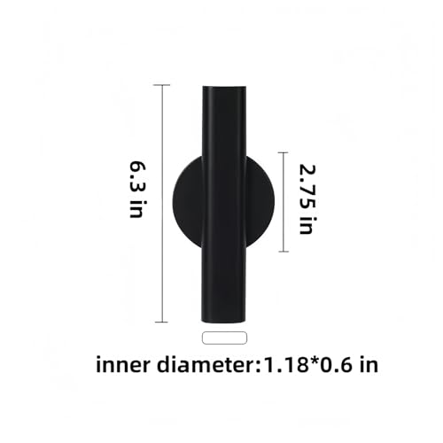 Self Adhesive Wall Vase Metal Tube Decoration Holder Used to Display Dried Flower, Faux Flowers, Fake Flowers, Also Suitable for Cemetery Memorial Decoration (1 Pcs Black) - color: 1 Pcs Black