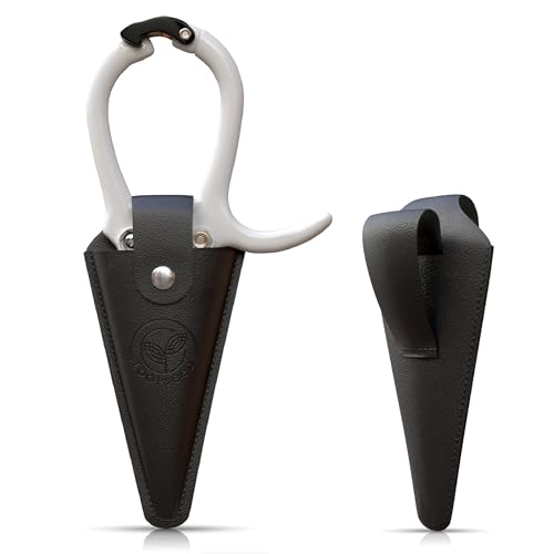 Precision Garden Shears with Vegan Leather Sheath - White/Black