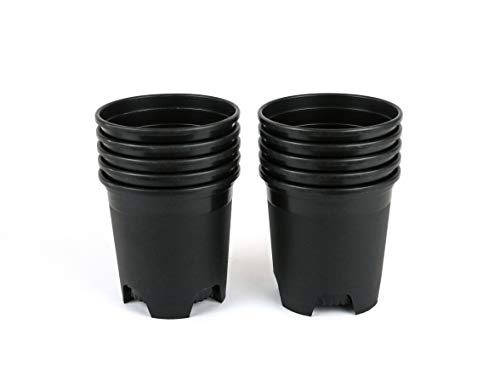 4.5 Inch Nursery Pot Plastic Planters for Outdoor Indoor Plants Gardening Flower Pots 0.35 Gallon 10-Pack Black Pot Liners with Drainage Holes - color: Black, size: 10-Pack 0.35 Gal