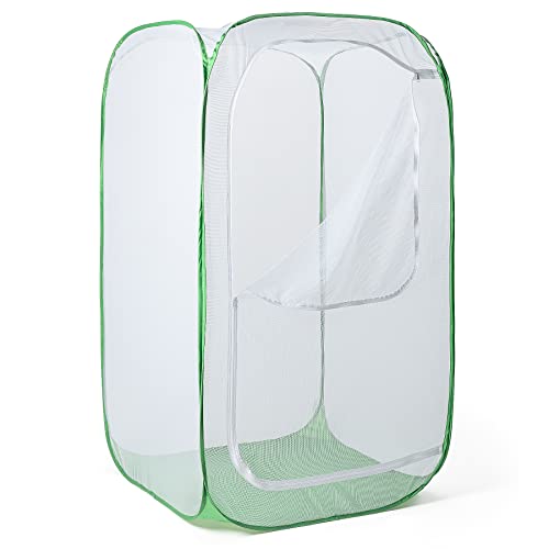 48" Outdoor Mesh Plant Enclosure, Mesh Plant Cover for Pests, Bird and Pest Protection Guard for Fruit, Vegetables, Flowers and Herbs Pop-Up Cage 28 x 28 x 48 Inches - size: 28 x 28 x 48 Inches