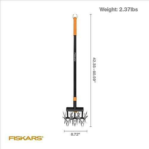 Fiskars 40"-60" Extendable Rotary Tiller Cultivator for Garden & Lawn Care - style: Rotary Cultivator