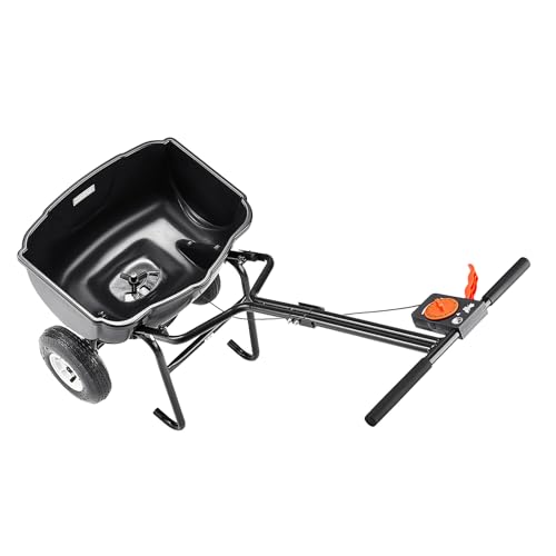 VEVOR Walk Behind Spreader 60 LBS Capacity Push Broadcast Spreader Black