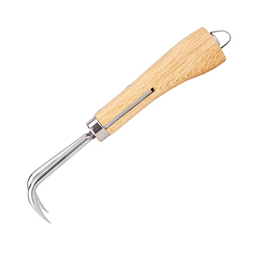 Nisaku NJP956 Nekaki Nihondume Handheld Double Claw Cultivator, Japanese Stainless Steel Tine Length 1.5-Inch, 5.5-Inch Polished Wood Handle - style: Double Claw