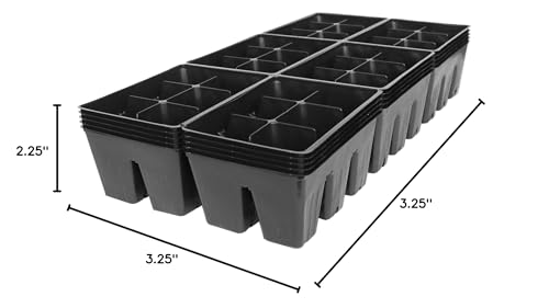 Handy Pantry Black Plastic Garden Tray Inserts - 5 Sheets of 36 Planting Pot Cells Each - 2x3 Nested x6 Configuration - Perforated - Nursery, Greenhouse, Gardening - size: 5 Sheets