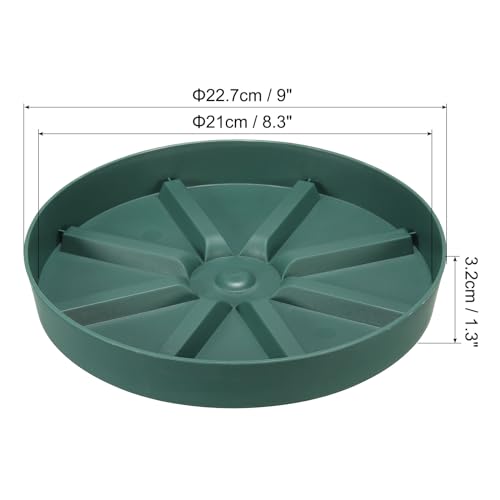 PATIKIL 9 Inch Plant Saucers Tray, 2Pcs Durable Plastic Round Flower Pot Drip Tray Thicker Anti-Rot Root for Indoors Outdoors Home Garden, Green - color: Green, size: 9 Inch