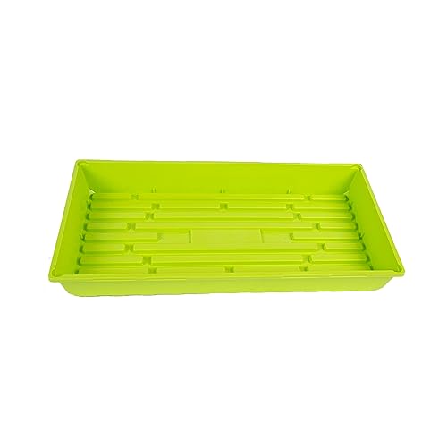 SUNPACK 10" x 20" Mega Plastic Seed Starting Tray, Lime Green, 2.5" - No Drainage Holes, Ideal for Greenhouses or Indoor Gardening - Made of Thick, Strong Plastic - color: Lime Green