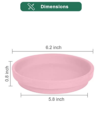 vensovo 6 Inch Peach Pink Terracotta Plant Saucers, 6 Pack Small Clay Trays - color: Pink, size: 6 inch