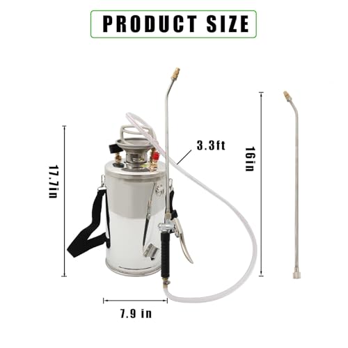HOSTIC 1.5 Gallon Stainless Steel Sprayer Hand Pump Sprayer - size: 1.5 Gallon