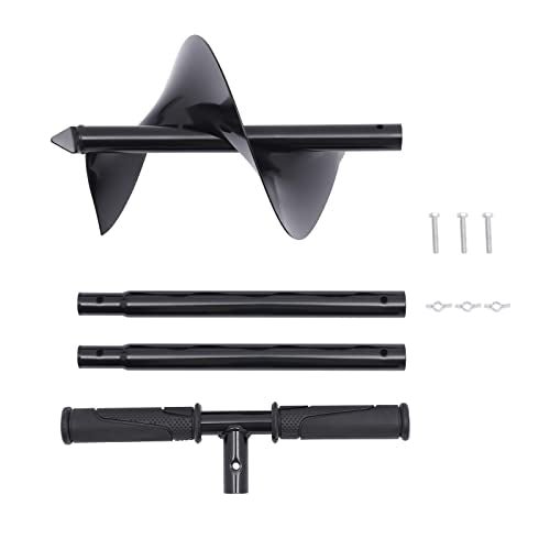 Manual Garden Hole Digging Drill Bit 7"x 33"Bit Hand Post Hole Digger with Non-Slip Handle Spiral Drill Planter for Flower, Tree, Seedlings, Deep Cultivating - style: 7"x 33"Bit