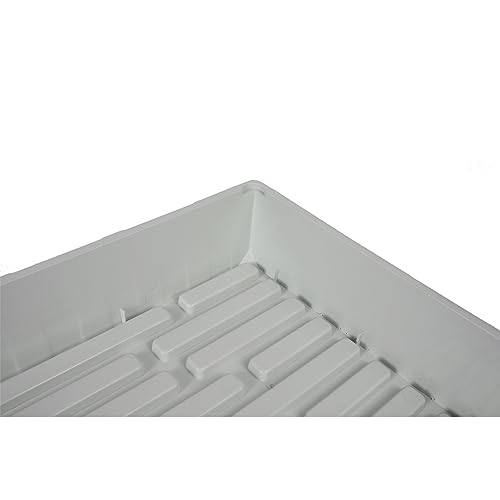 SUNPACK 10" x 20" Mega Plastic Seed Starting Tray, White, 2.5" - No Drainage Holes, Ideal for Greenhouses or Indoor Gardening - Made of Thick, Strong Plastic - color: White