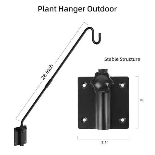 Deck Hook Wall Mount, Heavy Duty Metal Plant Hanger 360° Rotating - size: Wall Mounted