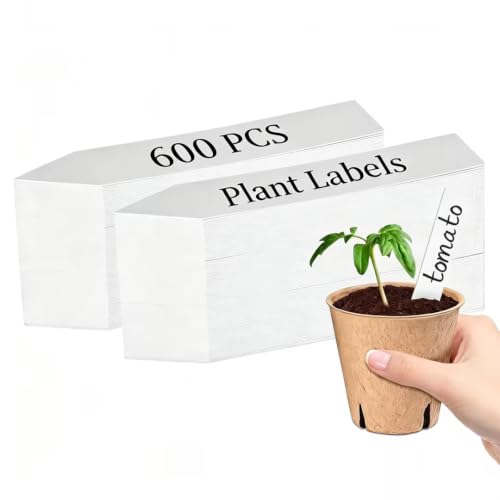 YaeCCC 4 Inches Plant Labels Plastic Plant Tags Nursery Garden Labels Pot Marker Garden Stake Tags for Fruit Trees, Flowers, Shrubs, etc (600)