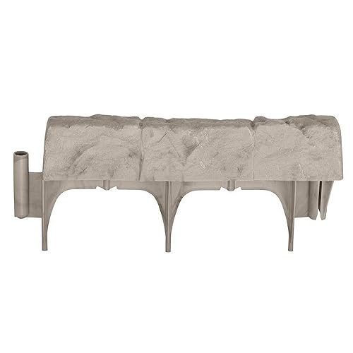 Suncast Interlocking Border Edging - Stone -Like Poly Construction for Garden, Lawn, and Landscape Edging - Water Resistant Border for Containing Trees, Flower Beds and Walkways - Light Taupe -Gray - color: No Color