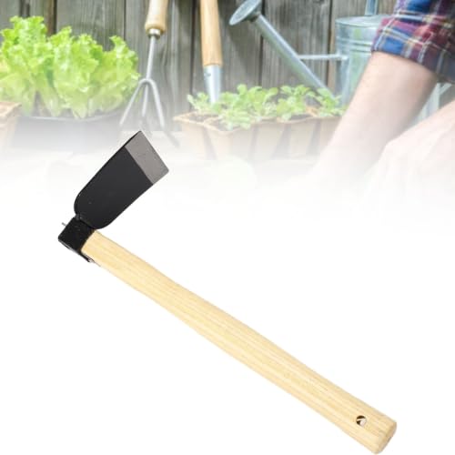 Vikye Garden Weeding Hand Hoe, Carbon Steel Cultivator Tool with Ergonomic Wooden Handle and Anti-Slip Screws, for Yard Work Digging