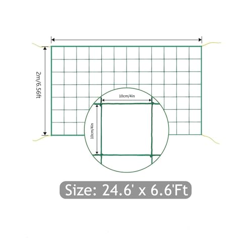 Trellis Netting, Heavy-Duty Garden Grow Netting for Climbing Plants, Outdoor Indoor Net for Cucumber, Tomatoes, Beans, Clematis, Fruits & Vegetables, Climbing Vining Plants (24.6' x 6.6'Ft) - size: 24.6' x 6.6'Ft