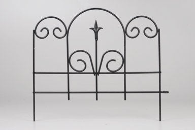 Panacea 16 in. L x 18 in. H Steel Black Garden Fence