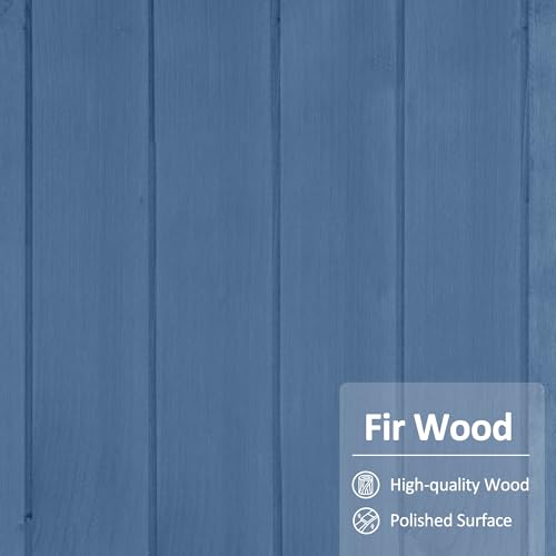 MCombo Small Outdoor Storage Cabinet, Wood Shed with Shelf 0985 (Blue) - color: Blue