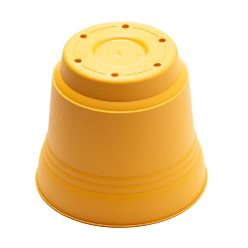 Bloem Saturn Planter w/Saucer (SP0723), Earthy Yellow, 7", 7" - color: Earthy Yellow, size: 7"