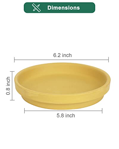 vensovo 6 Inch Yellow Terracotta Plant Saucers, 6 Pack Small Clay Trays - color: Yellow, size: 6 inch