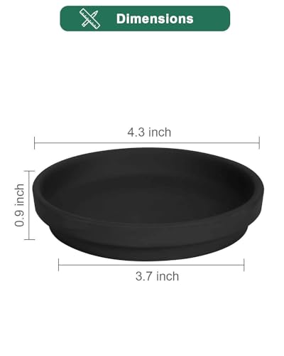 vensovo 4 Inch Black Terracotta Plant Saucer Pots Tray - 6 Pcs Round Planter Saucers for Indoor & Outdoor Plants, Small Clay Trays Perfect for 3 Inch 3.5 Inch 4 Inch Flower Pot - color: Black, size: 4 inch