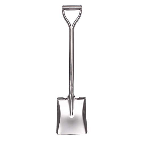 31.5 Inch Flat Head Garden Shovel, D Handle Square Flat Spade Shovel for Gardening, All Stainless Steel Made - style: Square Point Shovel