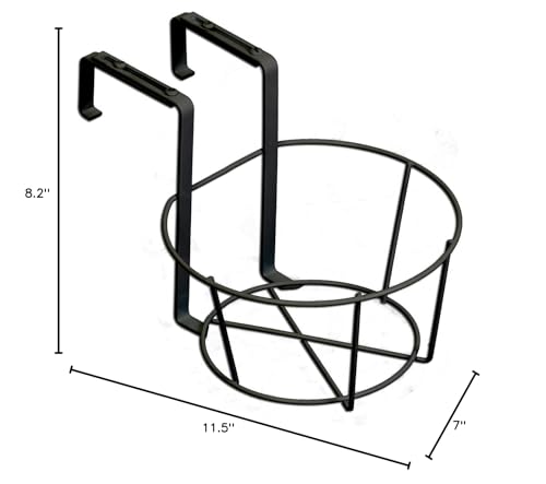 Panacea 89049 Ring Over The Deck Adjustable Flower Pot Holder, Black, 8-Inch