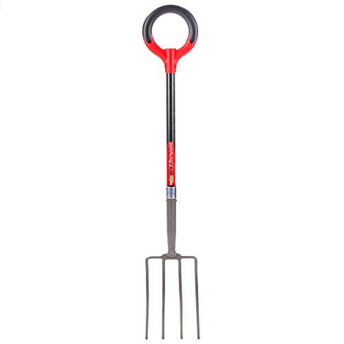 Radius Garden 25311 Pro-Lite Ergonomic Carbon Steel Digging Fork, Red - style: Digging Fork