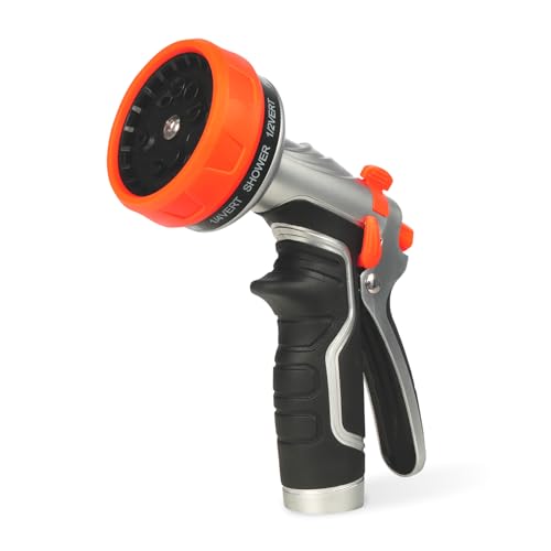 Heavy-Duty Metal Garden Hose Nozzle Sprayer- 316 Stainless Steel - High-Pressure 120 PSI - Multi-Function Spray with Ergonomic Handle - 10 Way