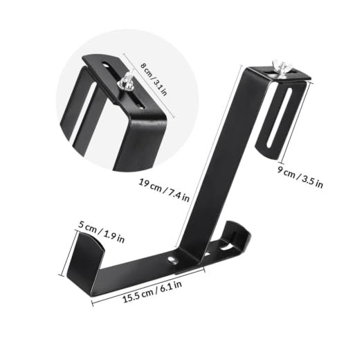 YARNOW Window Box Brackets, Black Iron, 2 Pack Adjustable Planter Box Brackets, Ideal for Balconies, Fences, and Gardens