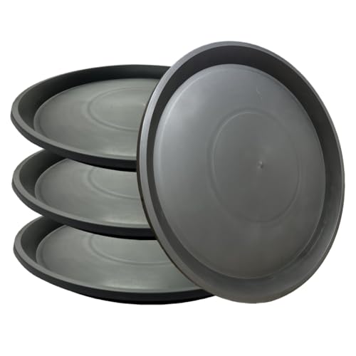 Kichwit 4 Pack 17.7 Inch (15.5 Inch Base) Plant Saucer, Heavy Duty Large Round Plastic Plant Trays for Indoor & Outdoor, Black - color: Black, size: 17.7"(4 Pack)