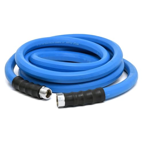 AG-LITE BSAL3410 3/4" x 10' Hot/Cold Water Rubber Garden Hose, 100% Rubber, Ultra-Light, Super Strong, 500 PSI, 50F to 190F Degrees, High Strength Polyester Braided - size: 3/4" x 10'