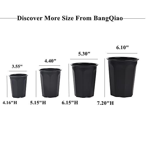 14 Pack 4.40 Inch Black Plastic Deep Nursery and Seedling Pots, Round Planter Container for Transplanting, Cutting, Succulent - color: Black, size: 4.40 inch