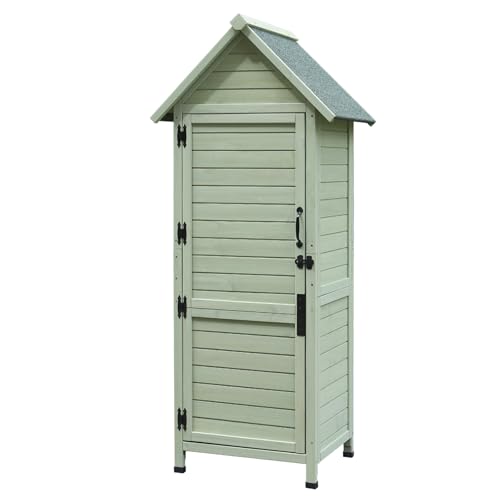 Patio Storage Outdoor Cabinet - color: Green - 28.20 X 20.50 X 67.10 Inch