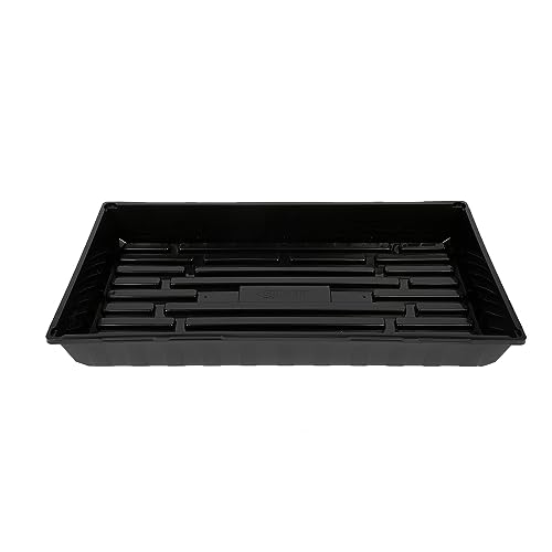 SUNPACK 10" x 20" Mega Plastic Seed Starting Tray, Black, 2.5" - No Drainage Holes, Ideal for Greenhouses or Indoor Gardening - Made of Thick, Strong Plastic - color: Black